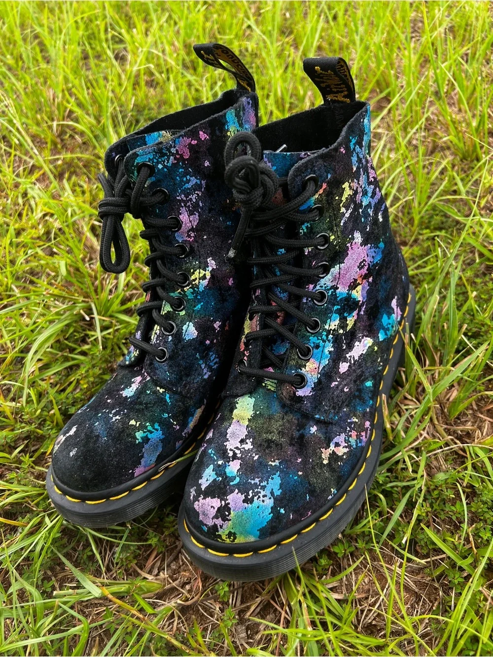 RARE Dr. Martens size 4.5 Youth 1460 Pascal Tutti Fruiti Speckled Boots